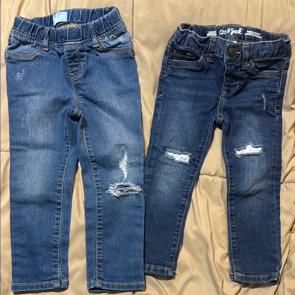 Baby gap and Cat & Jack Distressed Blue Kids Jeans Set